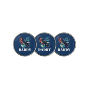 American Eagle Patriotic Flag Blue Golf Ball Marker