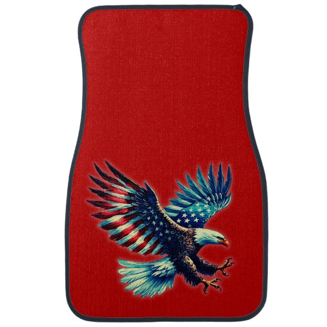 American Eagle Patriotic USA Red Car Floor Mat (Front)
