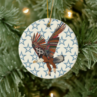 american eagle pearl ceramic ornament