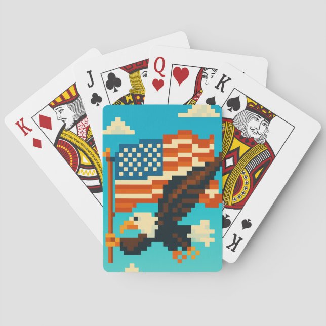 American Eagle Pixel Art Playing Cards (Back)