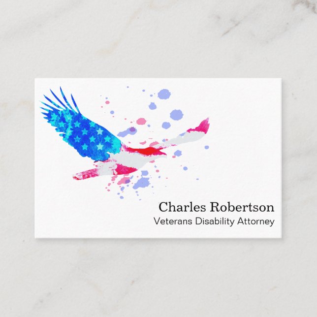 **   American Eagle Red White and  Blue USA Flag Business Card (Front)