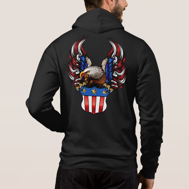 American Eagle, Red White & Blue, Patriot, Hoodie (Back)