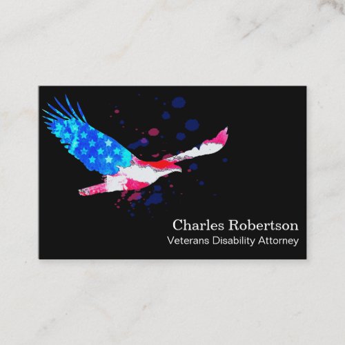    American Eagle Red White  Blue USA Flag Business Card