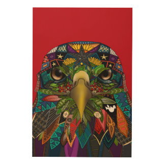 American Eagle red Wood Wall Art