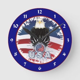 American Eagle Round Clock