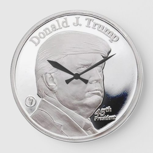 American Eagle Silver trump Uncirculated Coin Cloc Large Clock