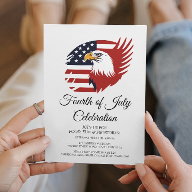American Eagle Simple Fourth Of July Celebration  Invitation (Creator Uploaded)