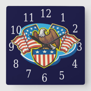 American Eagle Square Clock