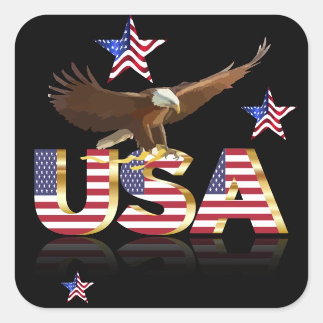 American eagle square sticker (Front)