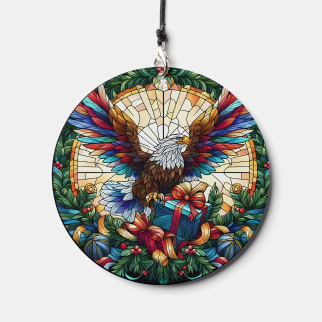 American Eagle Stained Glass Wind Chime (Front)