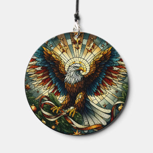 American Eagle Stained Glass Wind Chime