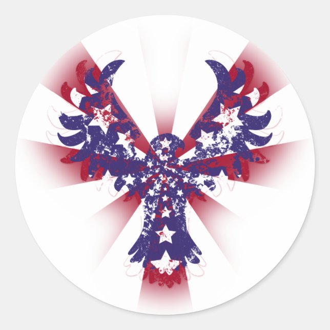 American Eagle Stars & Stripes Classic Round Sticker (Front)