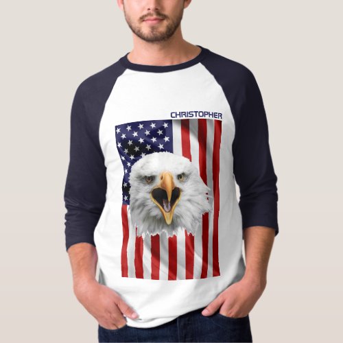 American Eagle The USA Flag Patriotic T_Shirt
