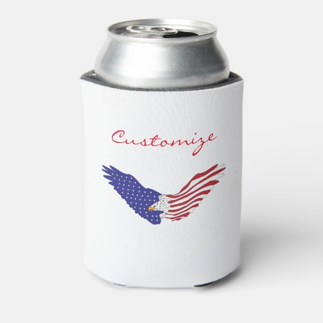 American Eagle Thunder_Cove Patriotic 4th of July Can Cooler (Can Back)