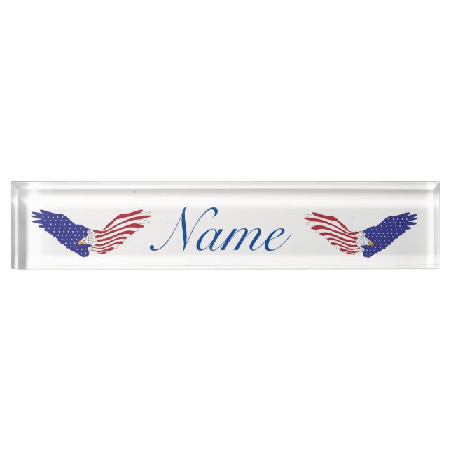American Eagle Thunder_Cove Patriotic 4th of July Desk Name Plate (Front)