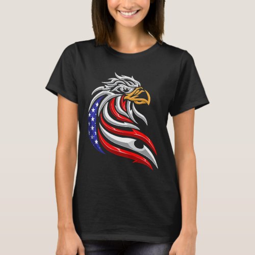 American Eagle Tribal USA Flag Merica Bird Of Prey T_Shirt