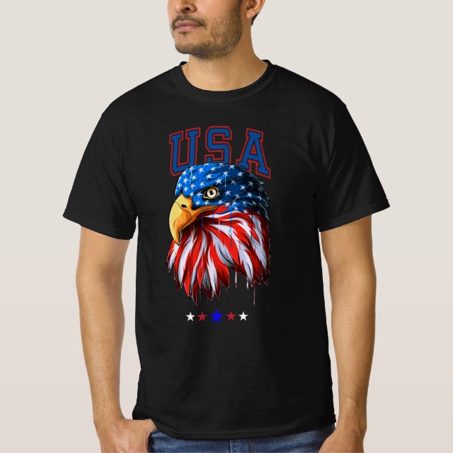 American Eagle  USA American 4th Of July patriotic T-Shirt (Front)