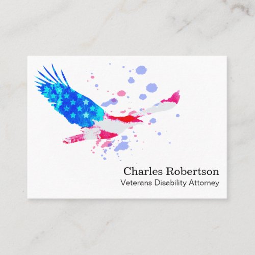    American Eagle USA Red White and  Blue Flag Business Card