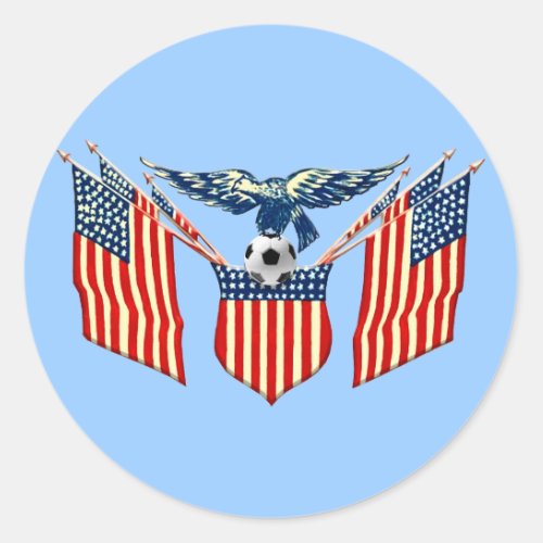 American Eagle Vintage US Soccer emblem Classic Round Sticker