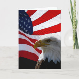 American Eagle & Waving Flag Greeting Card