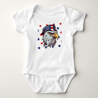 American eagle wearing a USA hat Baby Bodysuit