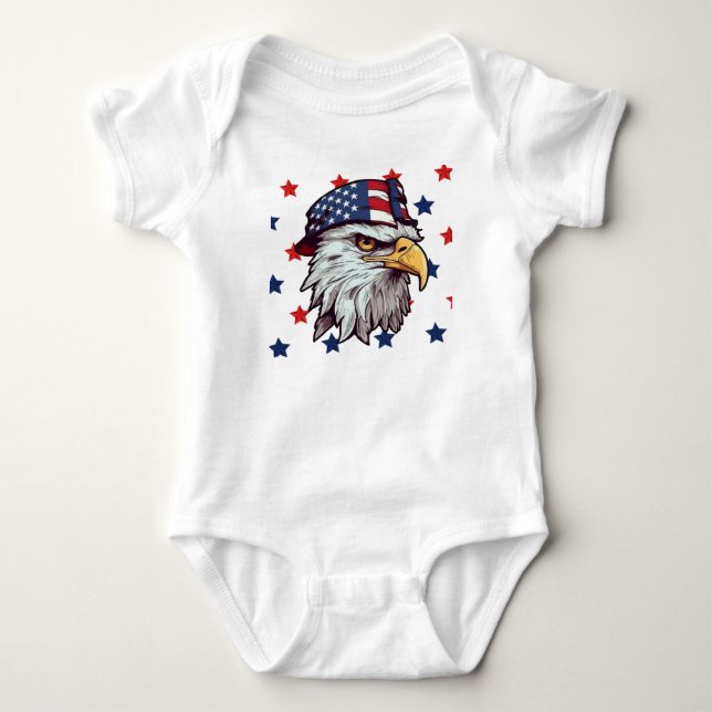 American eagle wearing a USA hat Baby Bodysuit (Front)