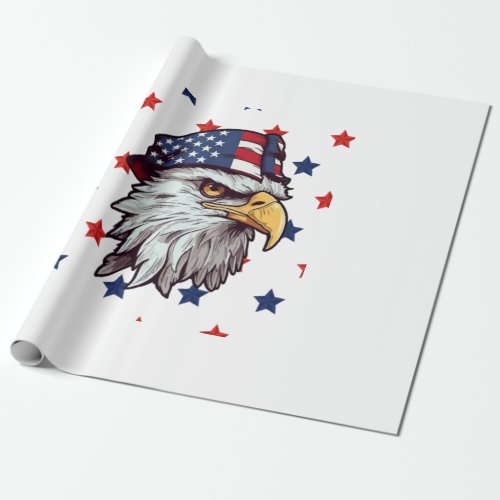 American eagle wearing a USA hat Wrapping Paper