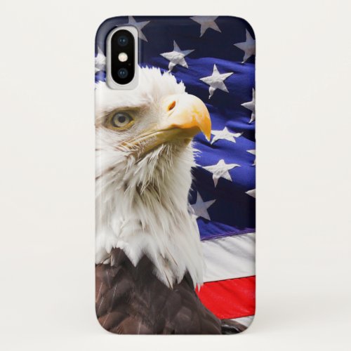 American Eagle With America Flag iPhone XS Case