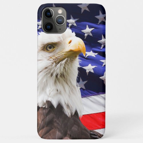 American Eagle With American Flag Background iPhone 11 Pro Max Case