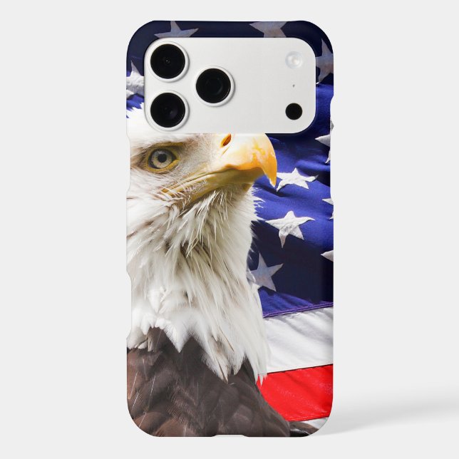 American Eagle With American Flag Background Iphone Case (Back)