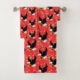 American Eagle With Christmas Lights Bath Towel Set