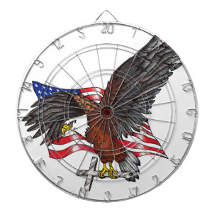 American Eagle with Cross Dartboard With Darts