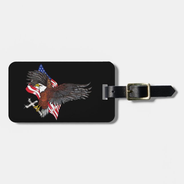 American Eagle with Cross Luggage Tag (Front Horizontal)