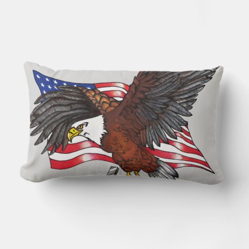 American Eagle with Cross Lumbar Pillow