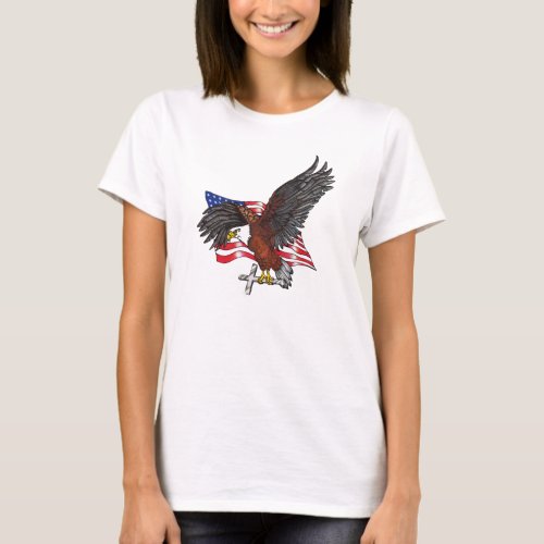 American Eagle with Cross T_Shirt