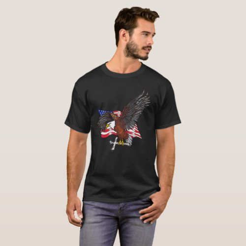 American Eagle with Cross T_Shirt