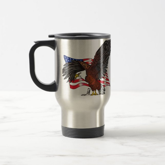 American Eagle with Cross Travel Mug (Left)