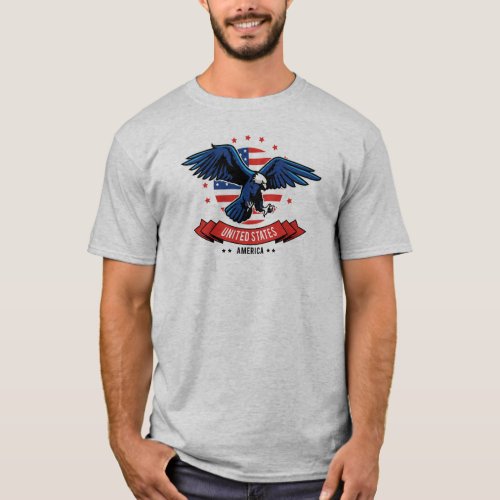 American Eagle with Flag Colors Stars  Stripes T_Shirt