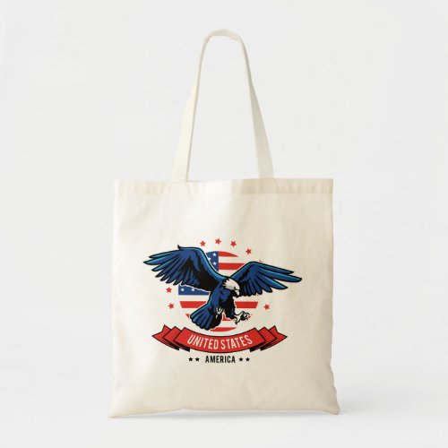 American Eagle with Flag Colors Stars  Stripes Tote Bag