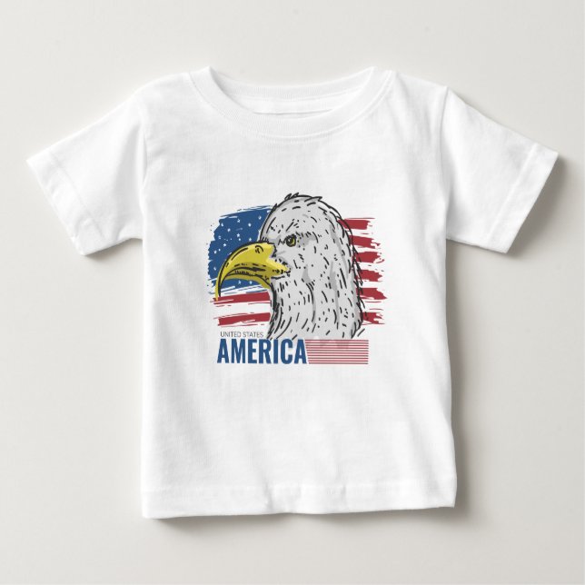 American Eagle with Flag T-Shirt Baby (Front)