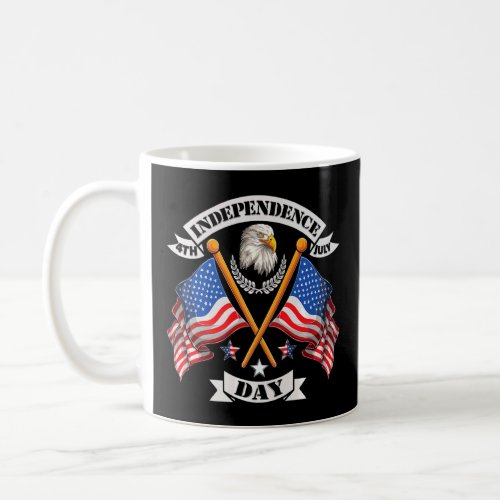 American Eagle With Usa America Flag  Happy 4th J Coffee Mug
