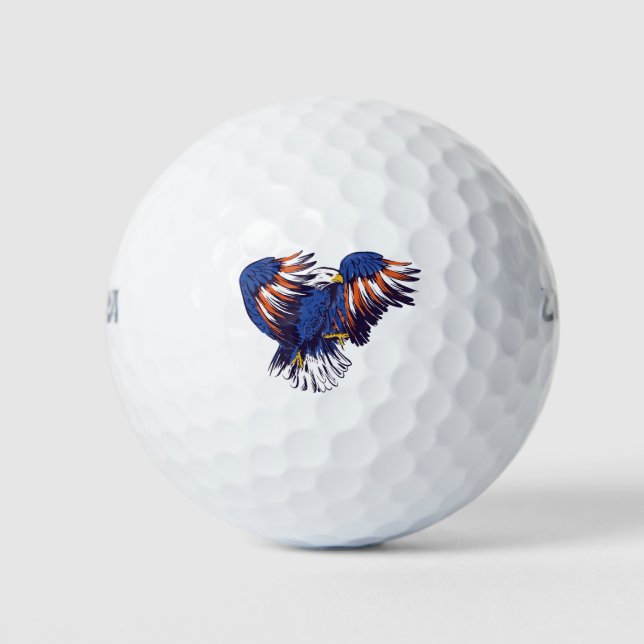 American Eagle with USA Flag Colors Golf Balls (Front)