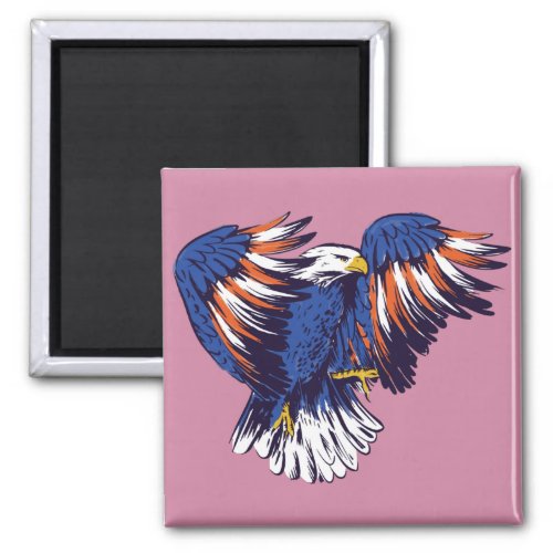 American Eagle with USA Flag Colors Magnet