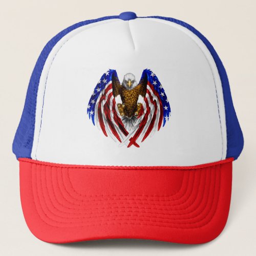 American Eagle with USA Flag on wings Trucker Hat