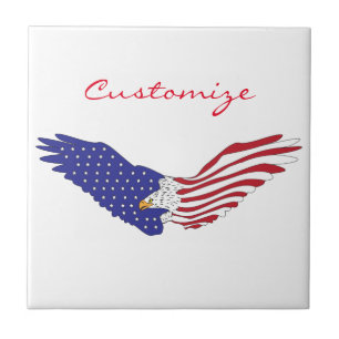 American Eagles Thunder_Cove Patriotic 4th of July Ceramic Tile