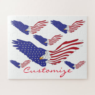 American Eagles Thunder_Cove Patriotic 4th of July Jigsaw Puzzle