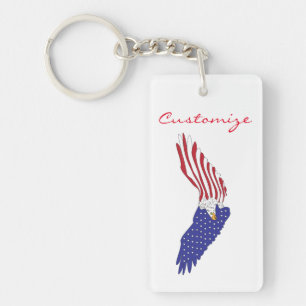 American Eagles Thunder_Cove Patriotic 4th of July Keychain
