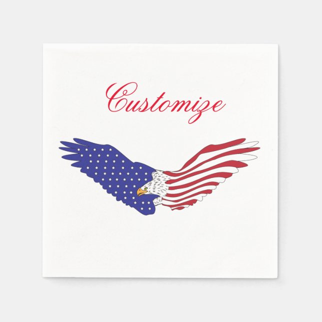 American Eagles Thunder_Cove Patriotic 4th of July Napkins (Front)