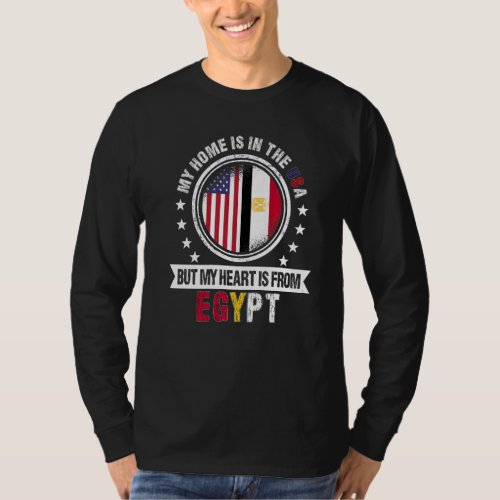 American Egyptian Flag Heart from Egypt American P T_Shirt