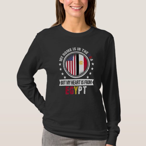 American Egyptian Flag Heart from Egypt American P T_Shirt